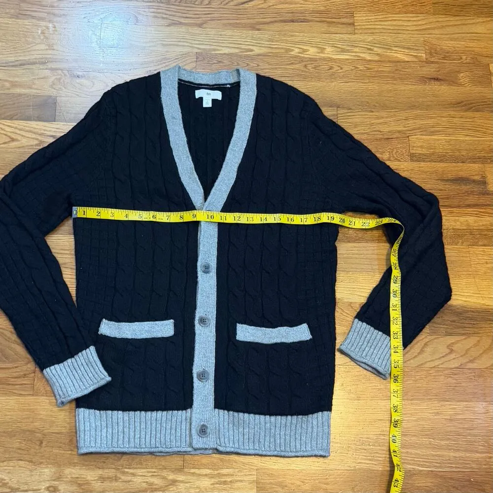 BP Women’s Small Black Gray Cable Knit Long Sleeve Button Cardigan Grandpacore - Image 3