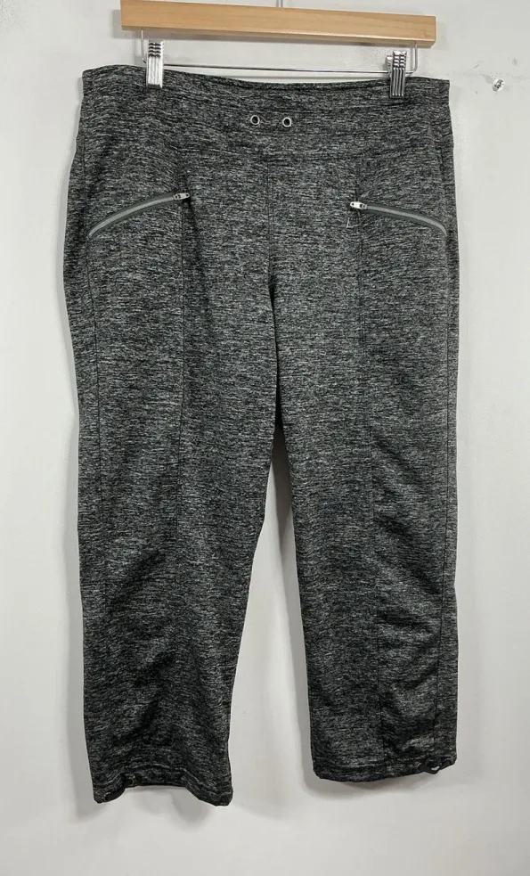 Womans Active Life Pull On Athletic Capri Pants Large Black Elastic Waist - Image 1