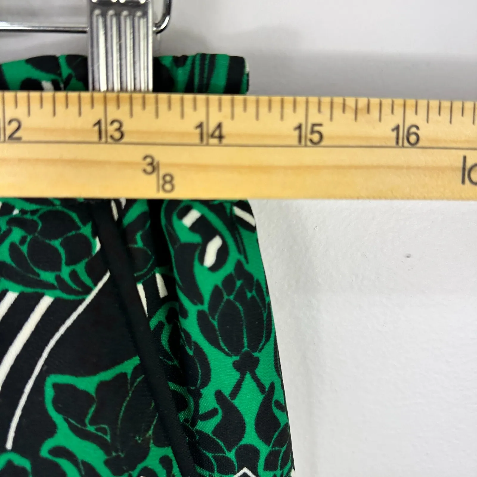 J.Crew Pants Women 4 Green Black‎ White Art Deco Print Tapered Trousers Mod Y2K - Image 5