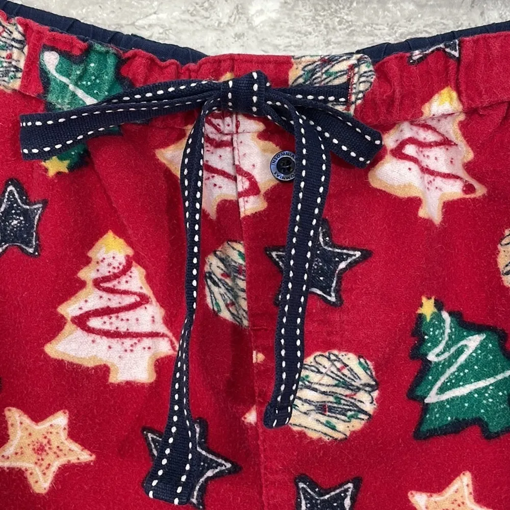 INSOMNIAX Red Christmas Lounge Pajama Shorts Cotton Fleece Size L - Image 2