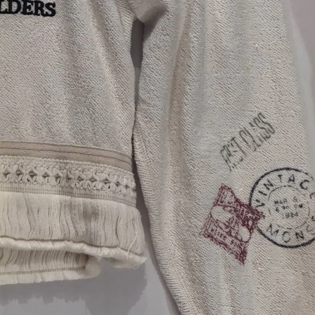 MONSE Cream and Red Hoodie Black Size M - Image 4