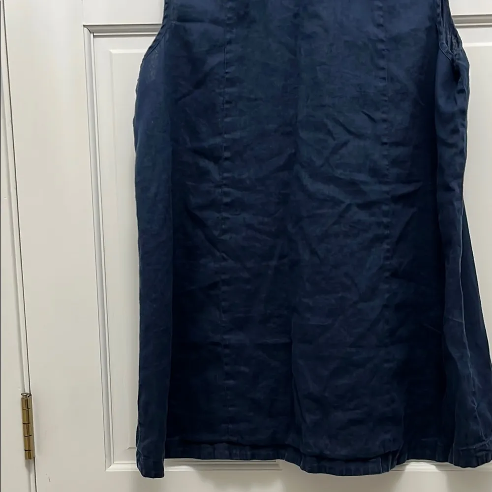 J. Jill Navy 100% Linen Mother of Pearl Sleeveless Tank Top - Image 11