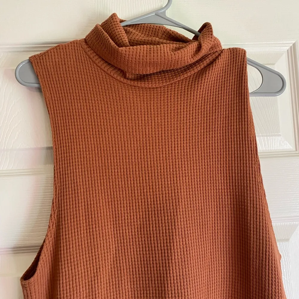 Free People Beach Sloanne Mini Dress Turtleneck Mini Waffle knit - Image 3