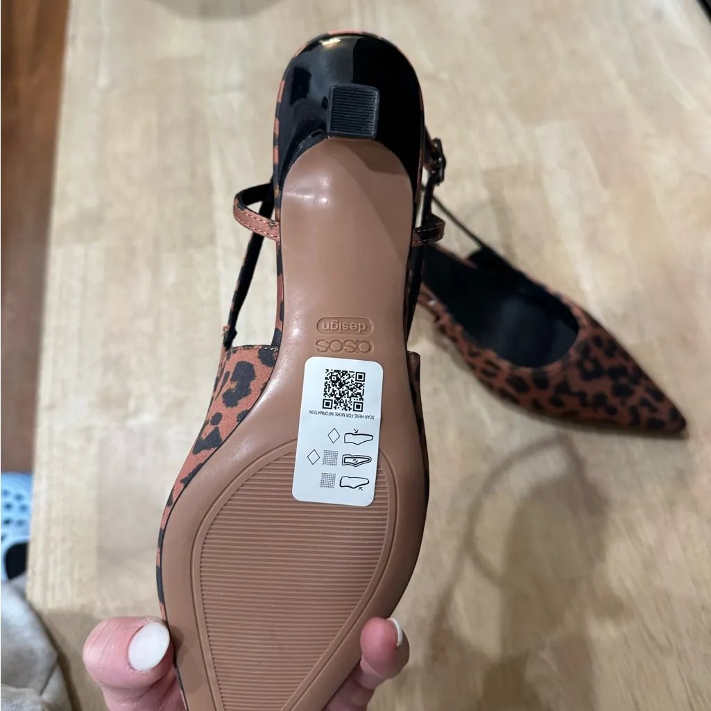 NEW ASOS Leopard Print Sling Back Heels 8 - Image 11