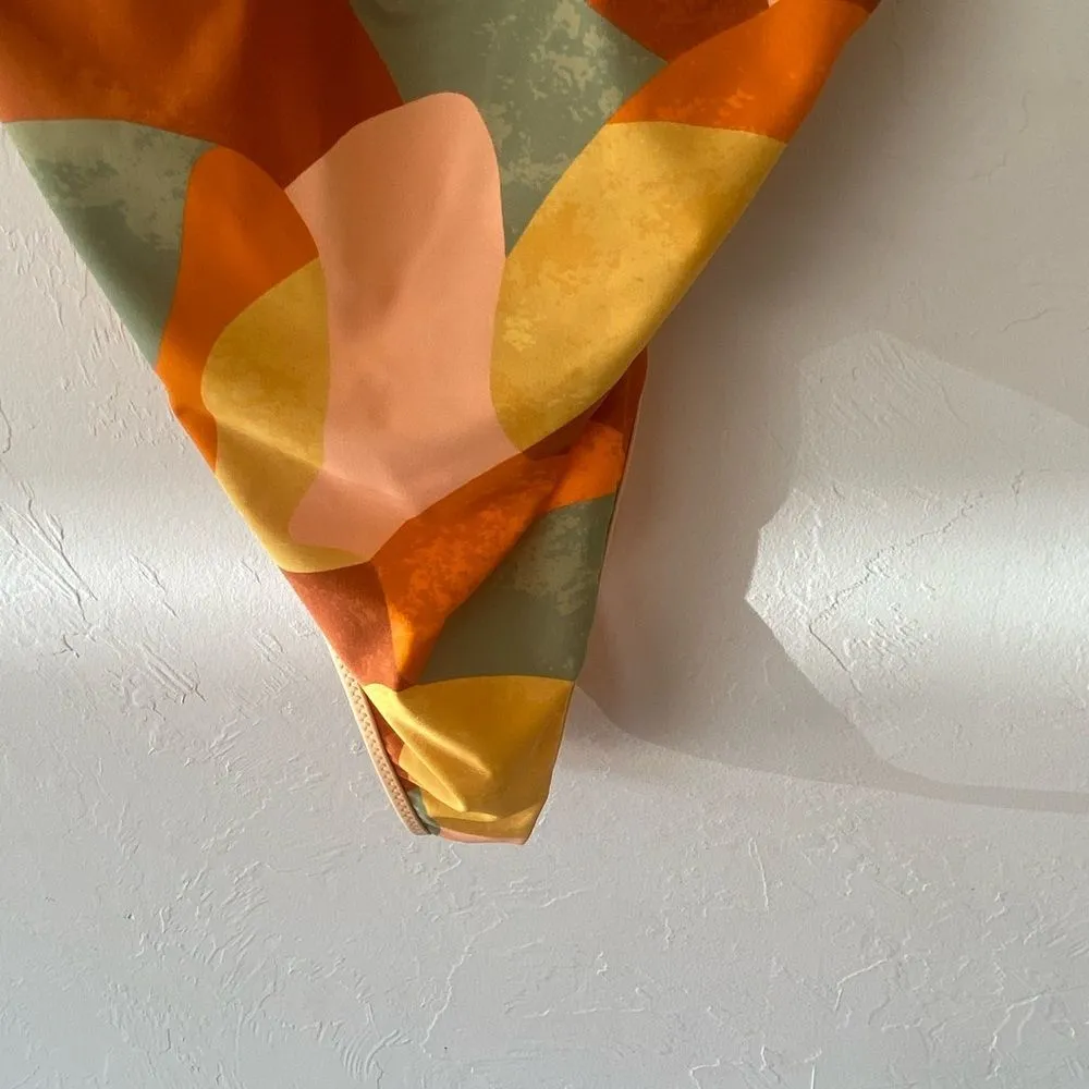 Fe Noel orange peach green multicolored one piece swimsuit Size XXS - Image 5