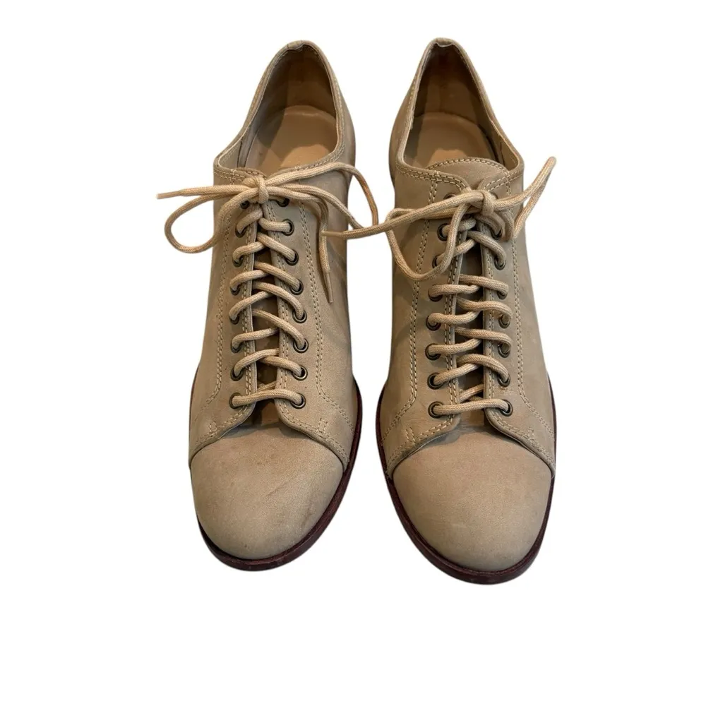 Vintage Wild Pair Kaline Leather Lace Up Funky Granny Oxford Heel  Sz 9 - Image 4