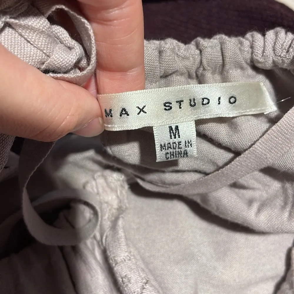 Max Studio Gray Floral Dress Size Medium - Image 3