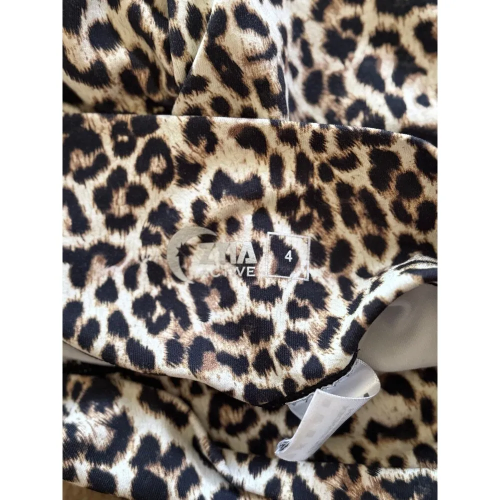 Zyia Active Leopard Scrunch Butt Leggings Size 4 Brown - Image 12