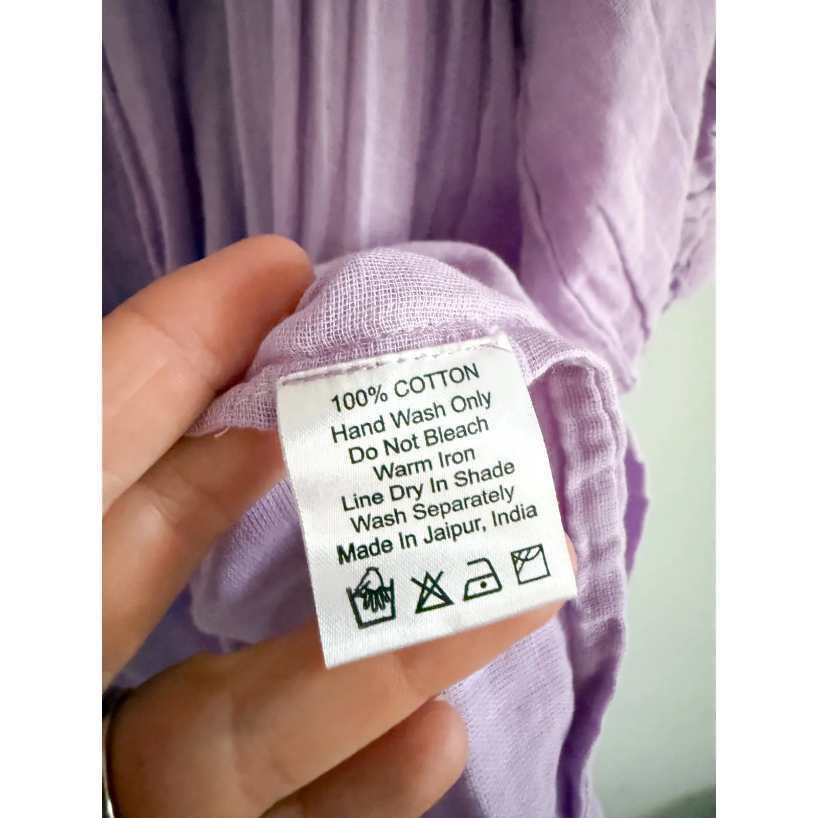 Daughters of India | Kyra Mini Dress in Lilac Gauze | Sz L Purple Size L - Image 9