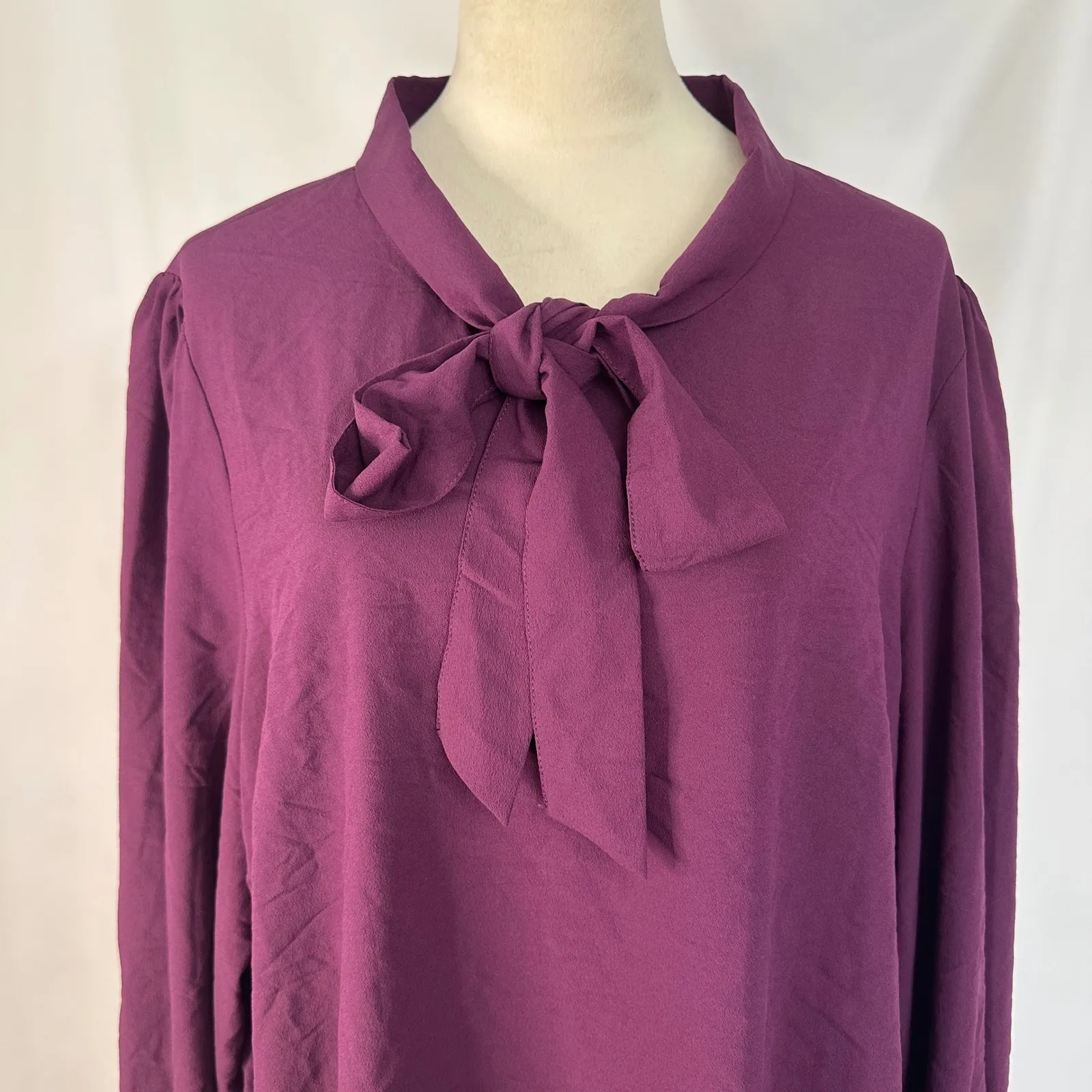 New Princess Highway Purple Tie Neck‎ Long Sleeve Blouse Women's Plus Size 20 - Image 2