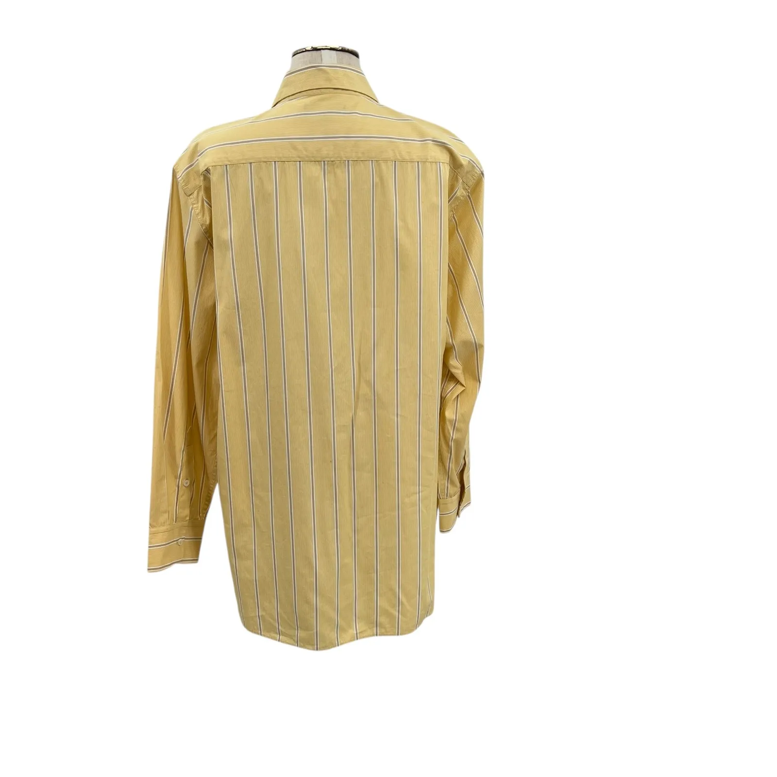 Nili Lotan‎ Kristen Striped Cotton Poplin Shirt Button Down Yellow Size Large - Image 10