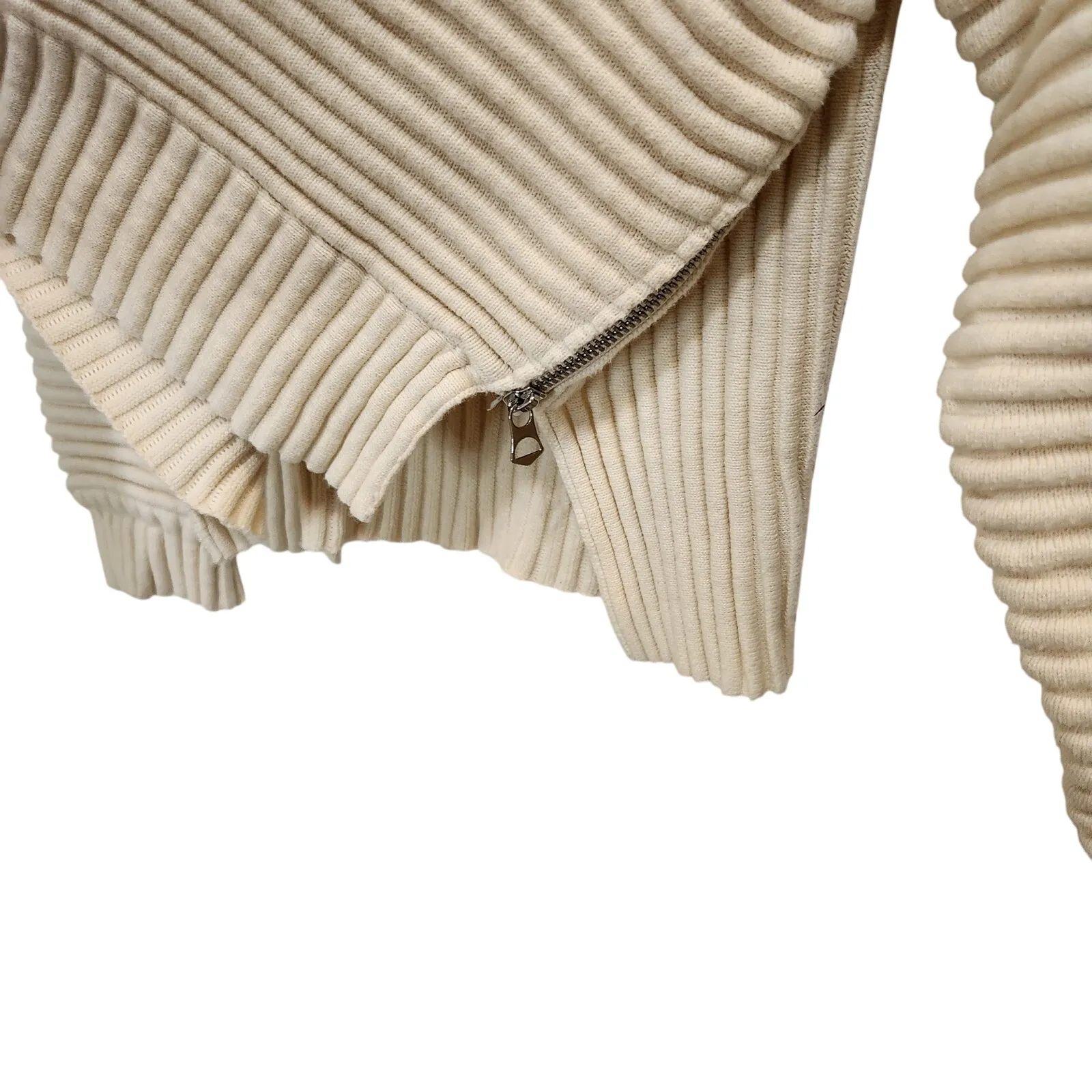 Varley Ivory Long Sleeve Crewneck Knit Rib Cozy Pullover Talbert Sweater Medium - Image 8