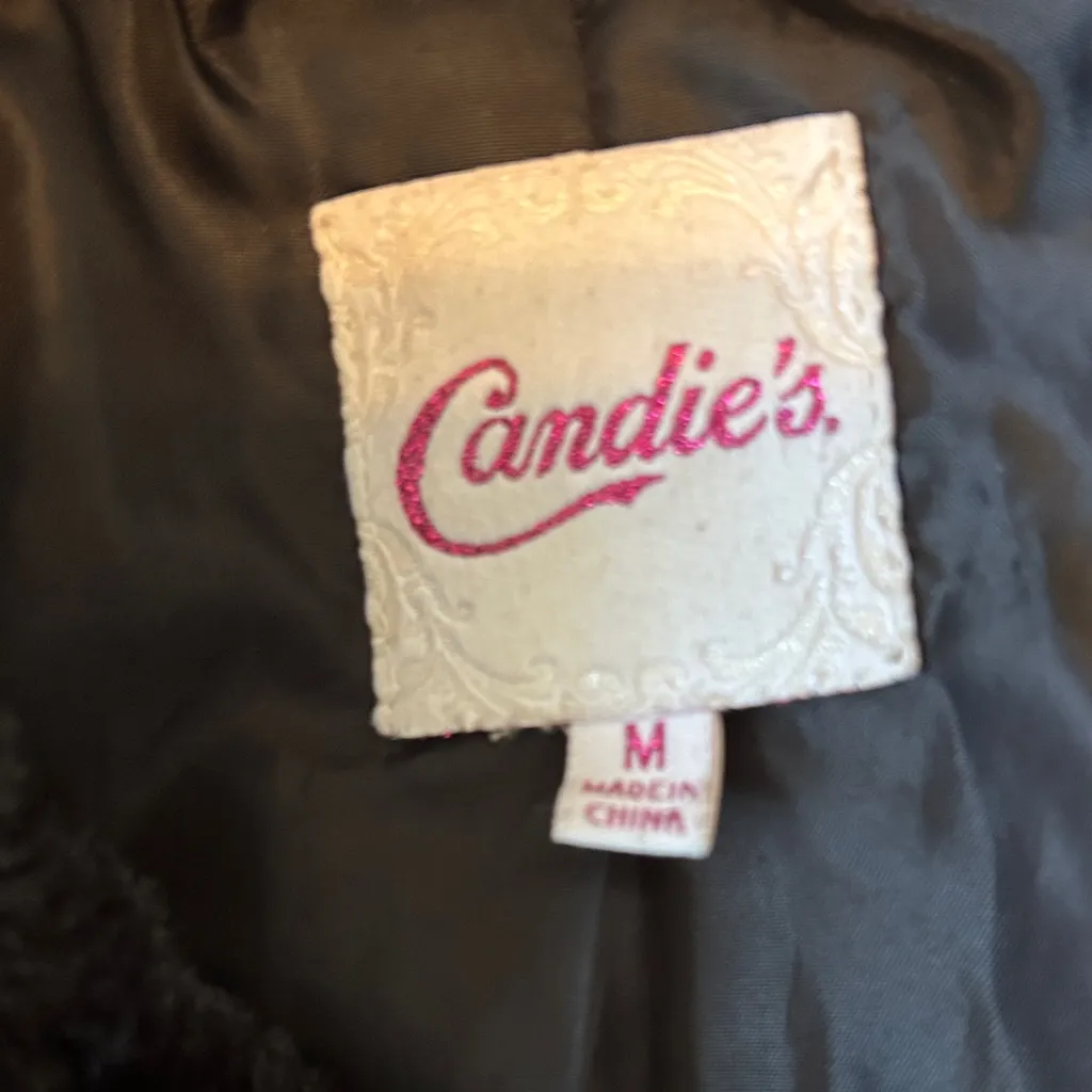 Candie's Black Teddy‎ Jacket Juniors size M HOCO, Prom, Parade, event - Image 8