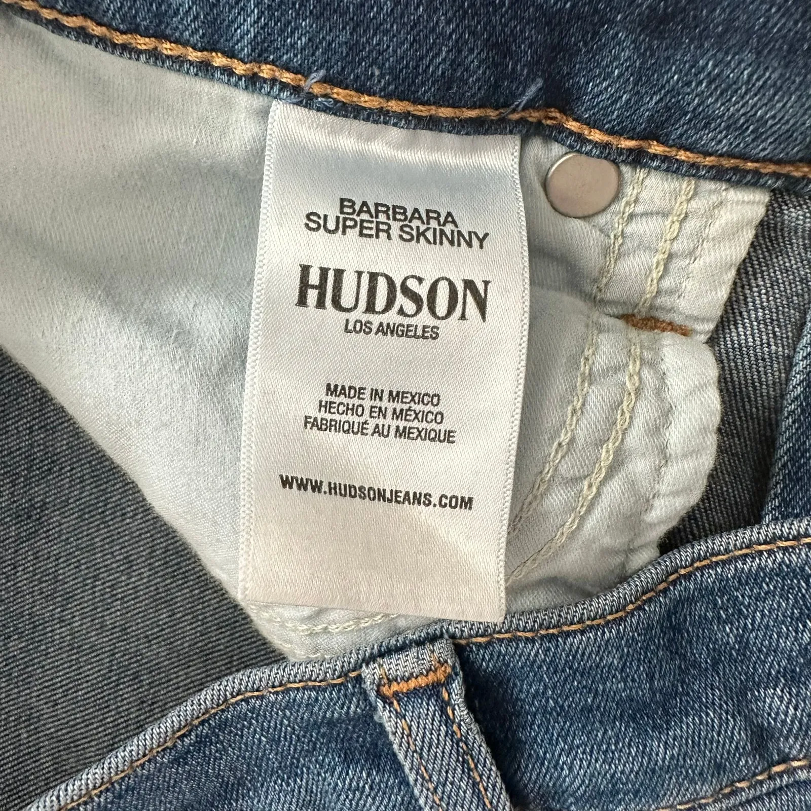 Hudson Barbara Super Skinny Jeans Raw Hem High Rise Denim Size 26‎ - Image 14