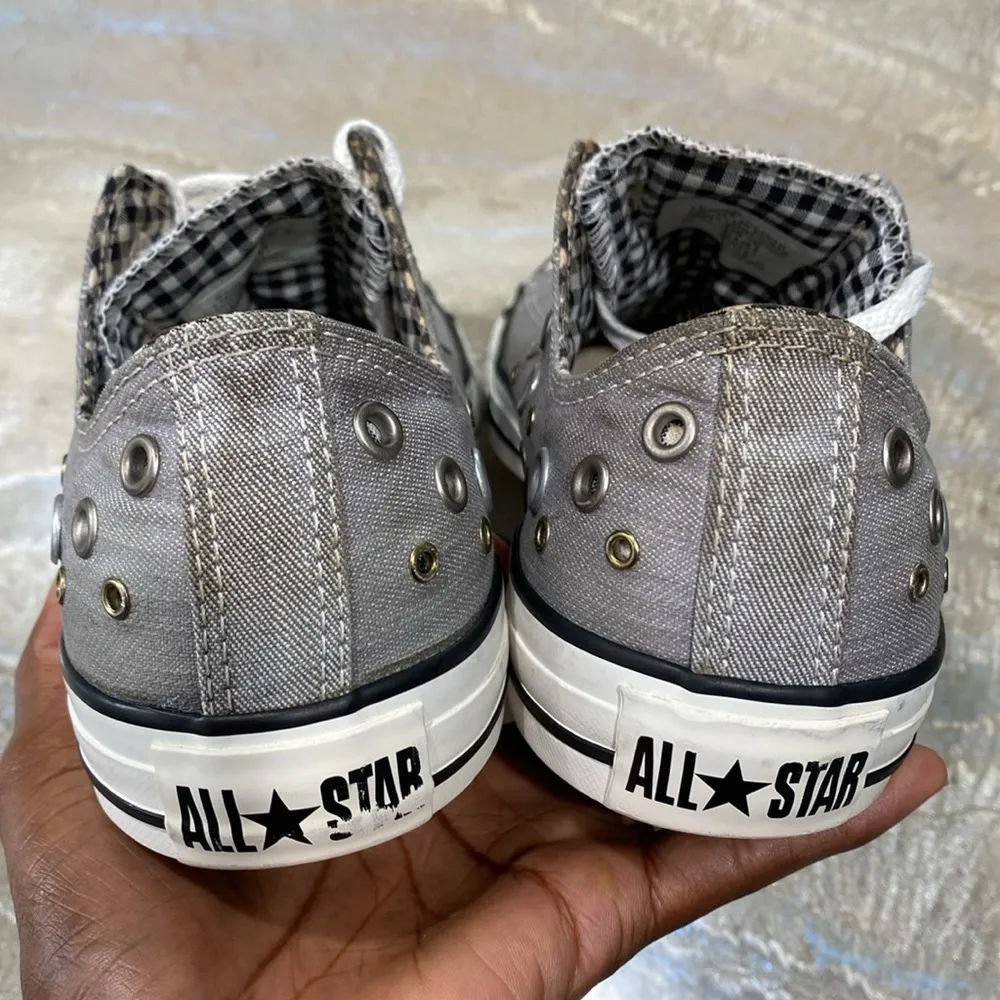 Converse All Star Low Tops Lace Up Gray Shoes Women’s 10 - Image 5