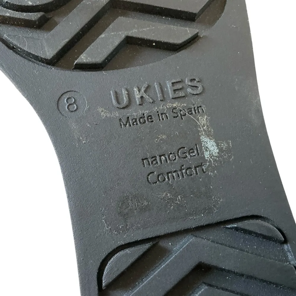 Ukies women’s platform loafers comfort slip on shoes gray leather size 8 - Image 8