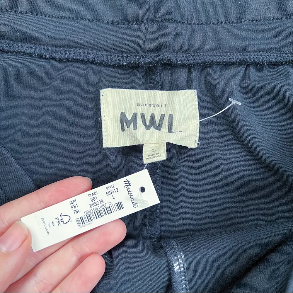 Madewell • MWL Breeze Drawstring Shorts lounge pj pajama knit True Black - Image 6