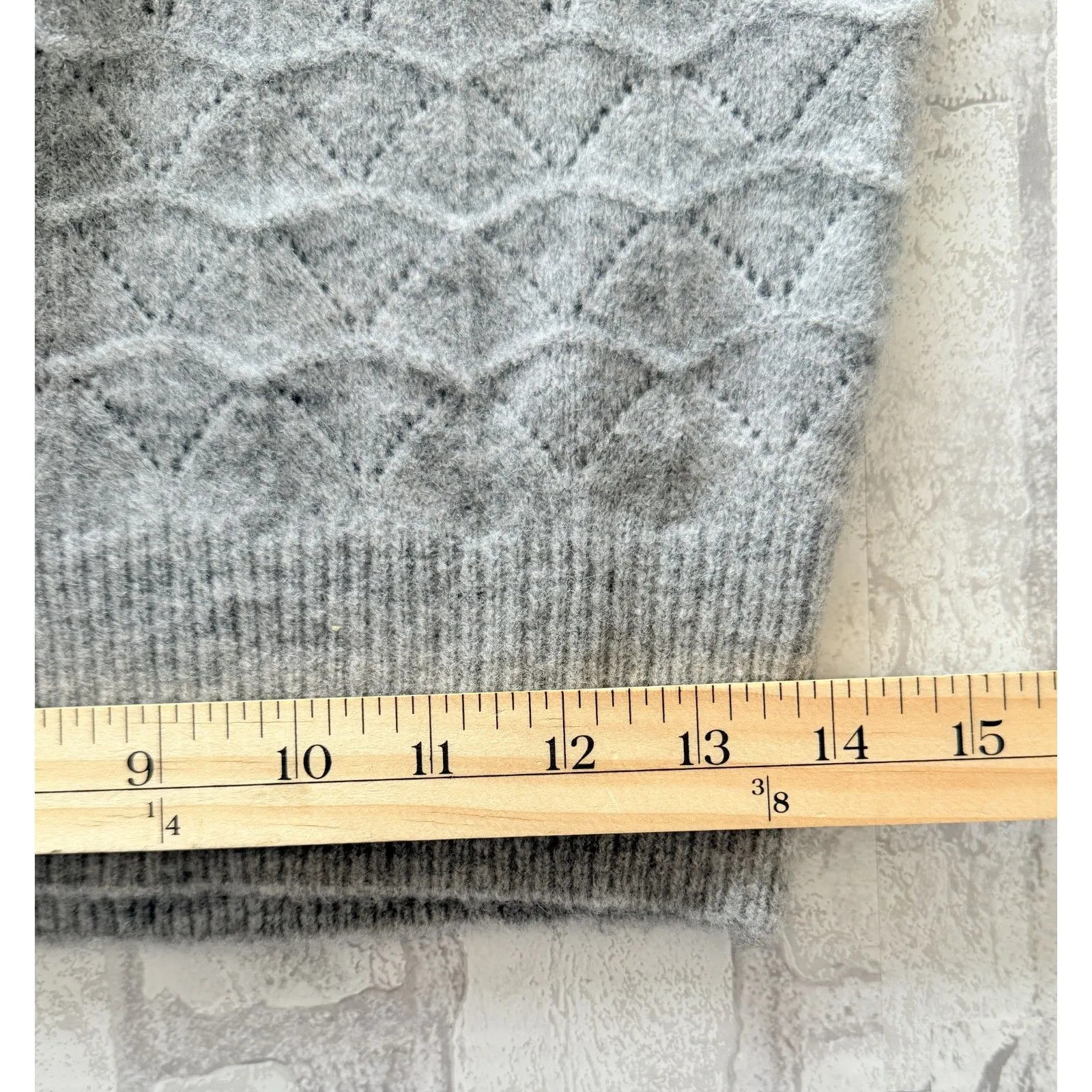 ASTR the Label Textured Turtleneck Wool Blend Light Gray Sweater Sz XS - Image 7