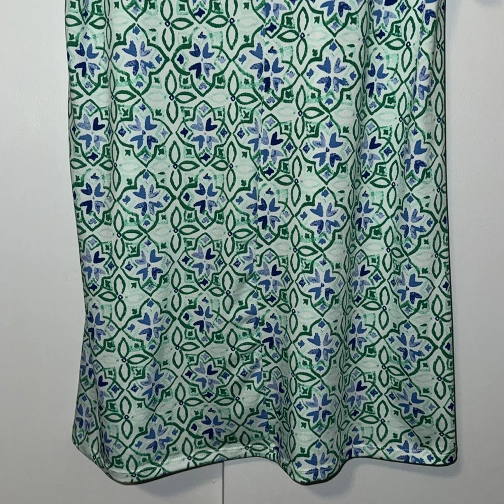 KIM ROGERS Sheath Dress w Layered Flutter Sleeve Green & Blue Women’s Medium M - Image 8