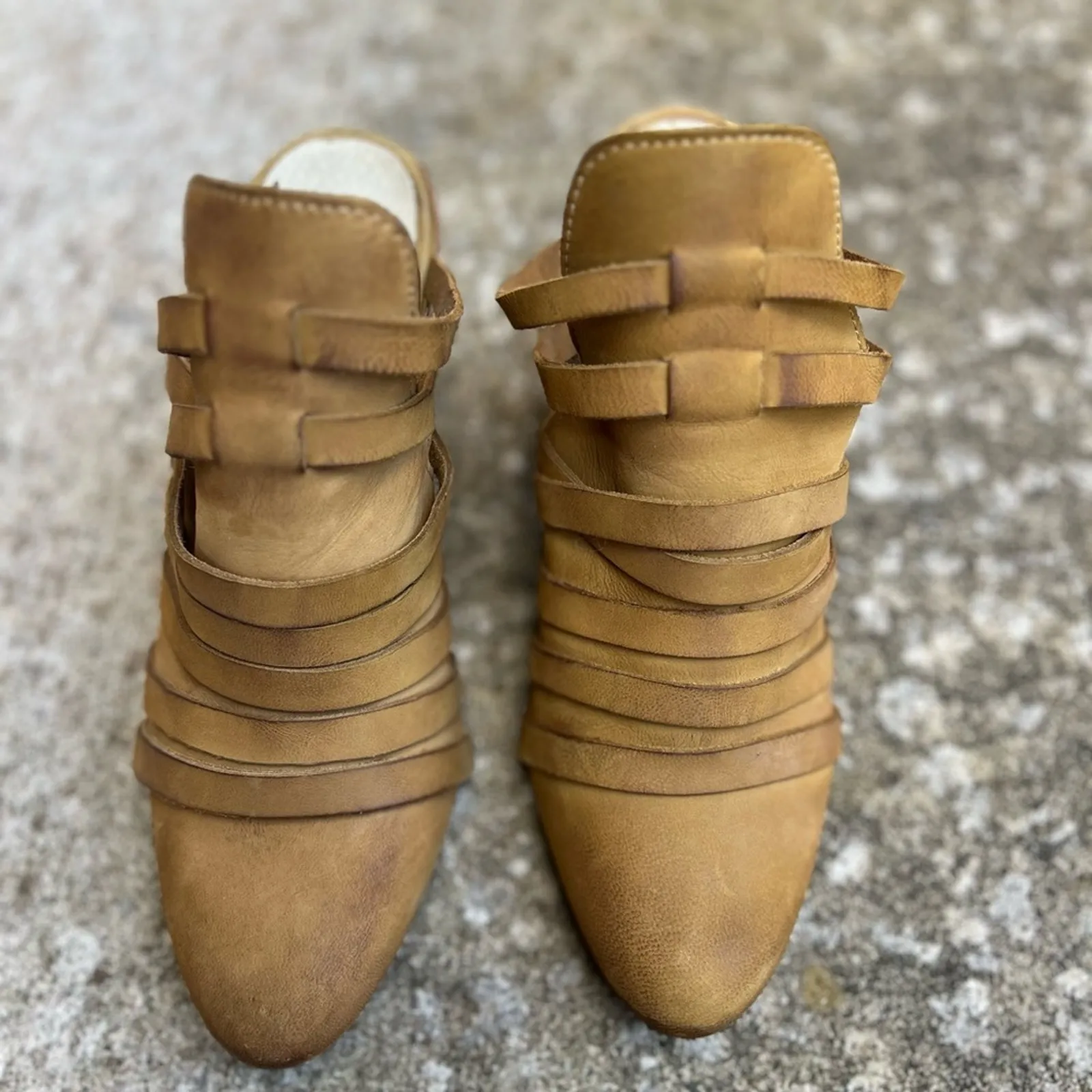 Free People Byron Strappy leather Mules size 39 8.5 - Image 3