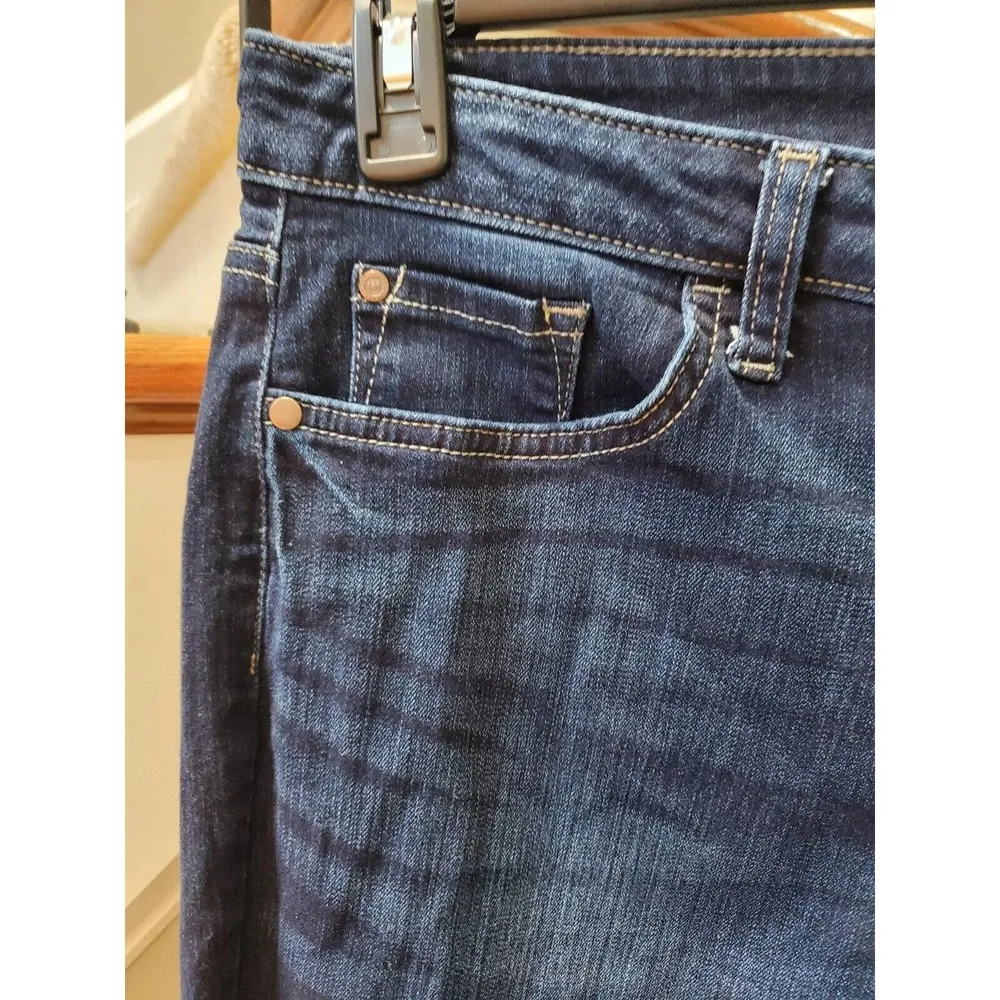 Lee Riders Women Blue Denim Cotton Zipper Mid Rise Bootcut Jeans Pant Size 12M - Image 4