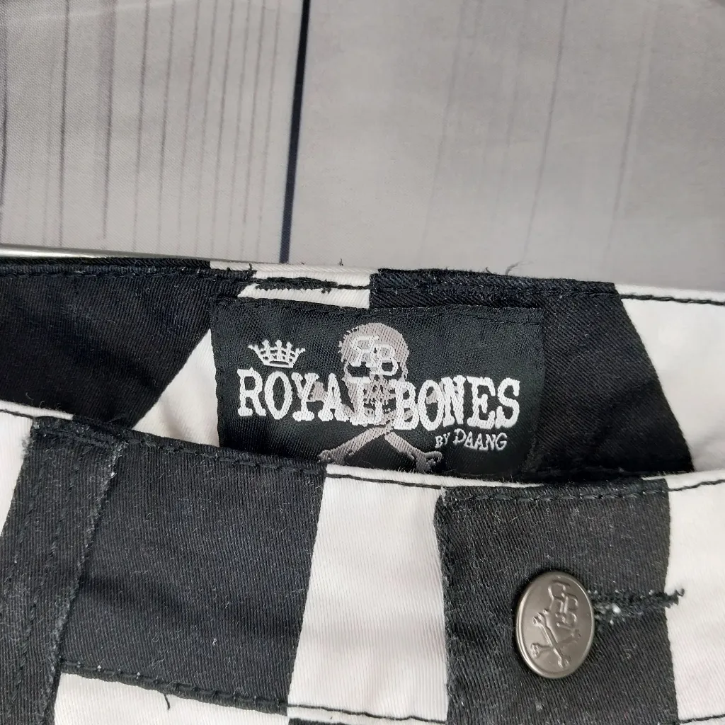 Royal Bones By Tripp NYC Black White Star Split Leg Punk Goth Skinny Jeans - Image 5