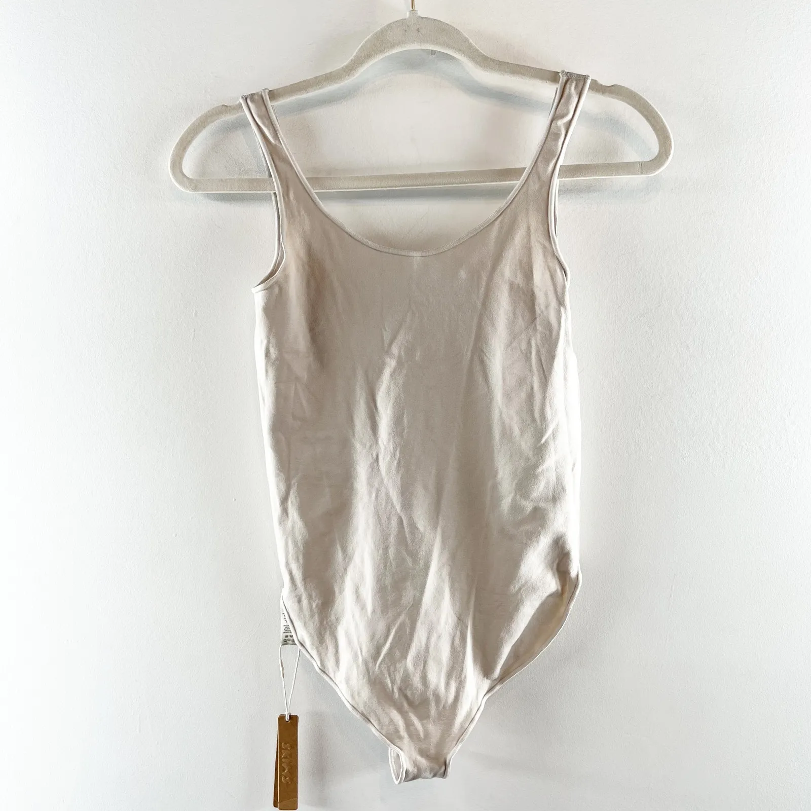 Skims Essential Scoop Neck Tank One Piece Bodysuit Stone Gray Small / Medium - Image 2