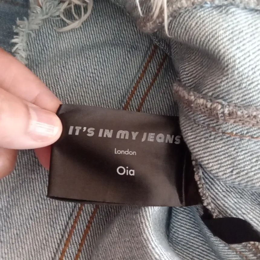 Stylish Blue Denim Jacket Cropped Layer Button Down Womens Xs - Image 5