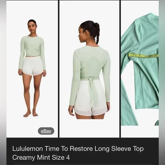 lululemon athletica Creamy Mint Long Sleeve Top - Image 3