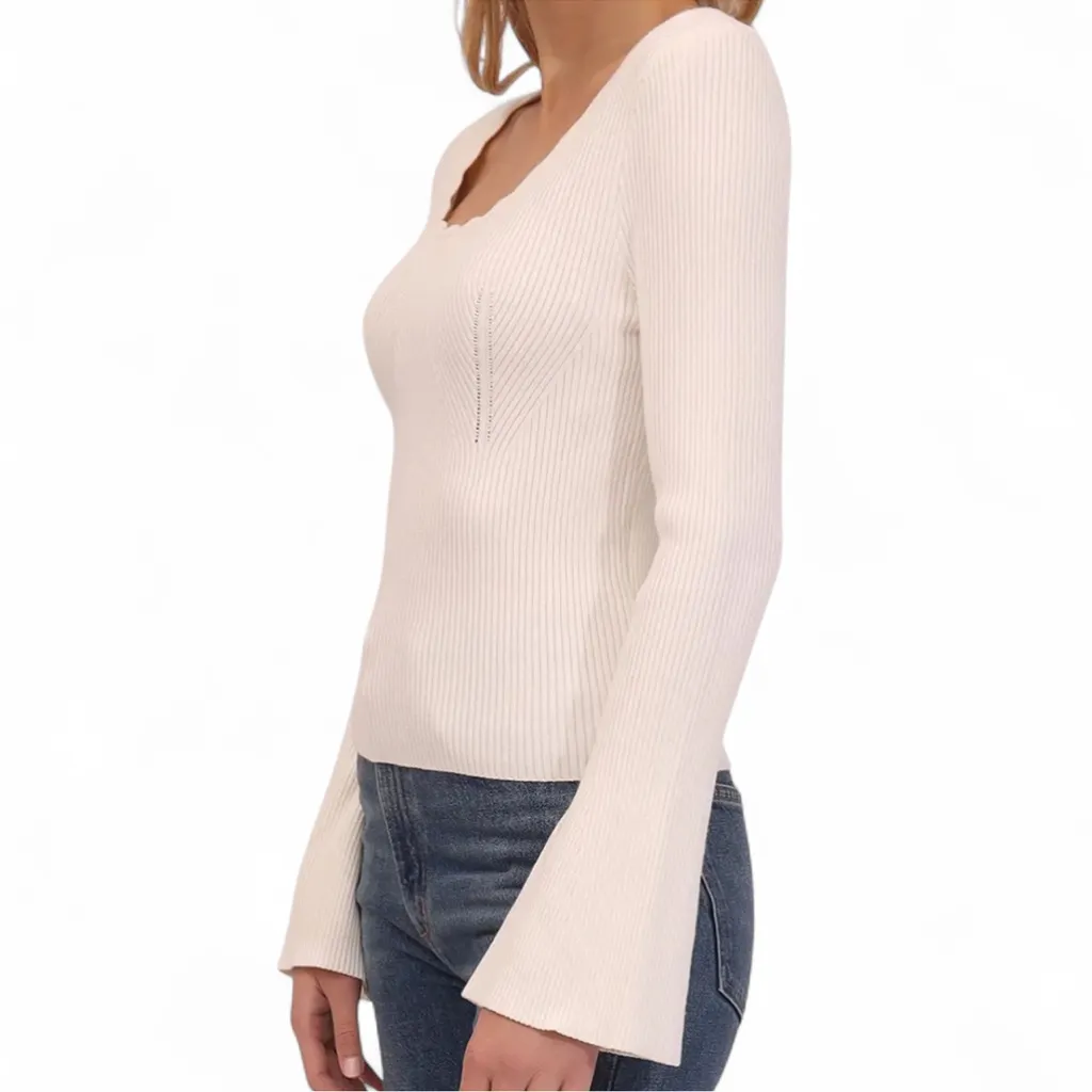 Bagatelle Scallop Neck Flared Sleeve Sweater NWT - Image 3