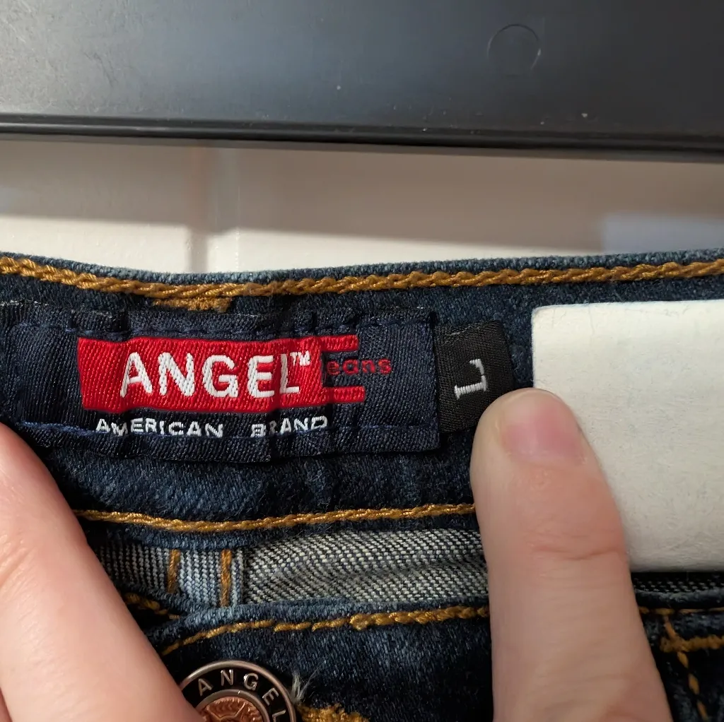 NWT Vintage Deadstock Angel Blue Jeans Bleach Tie Dye Women's Large White/Blue Size undefined - Image 4