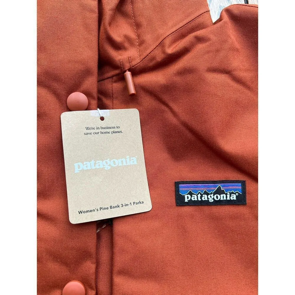 Patagonia Women's Pine Bank 3-in-1 Parka Burnished Red NWT Small - Image 3