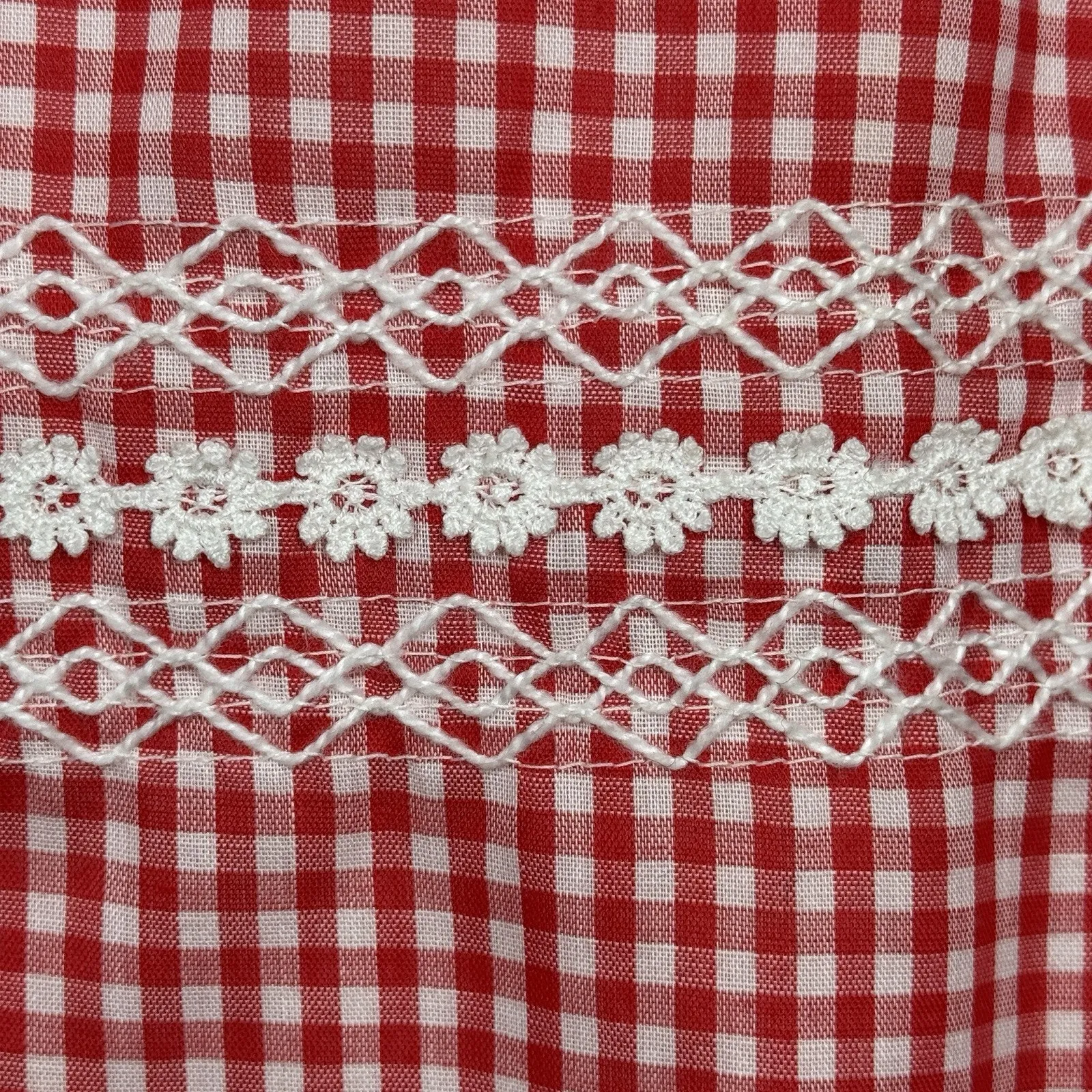 Henry Lee Dress Womens 6 Red‎ White Gingham Plaid Sheath Preppy Picnic Casual Red - Image 5