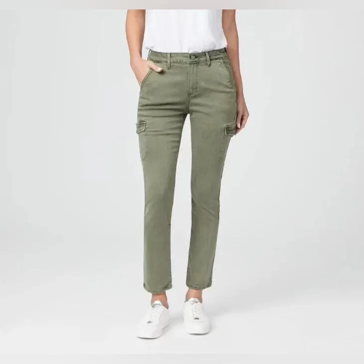 Anthropologie PAIGE JOLIE PANTS VINTAGE IVY GREEN SLIM CARGO STRETCH SZ 27 - Image 3
