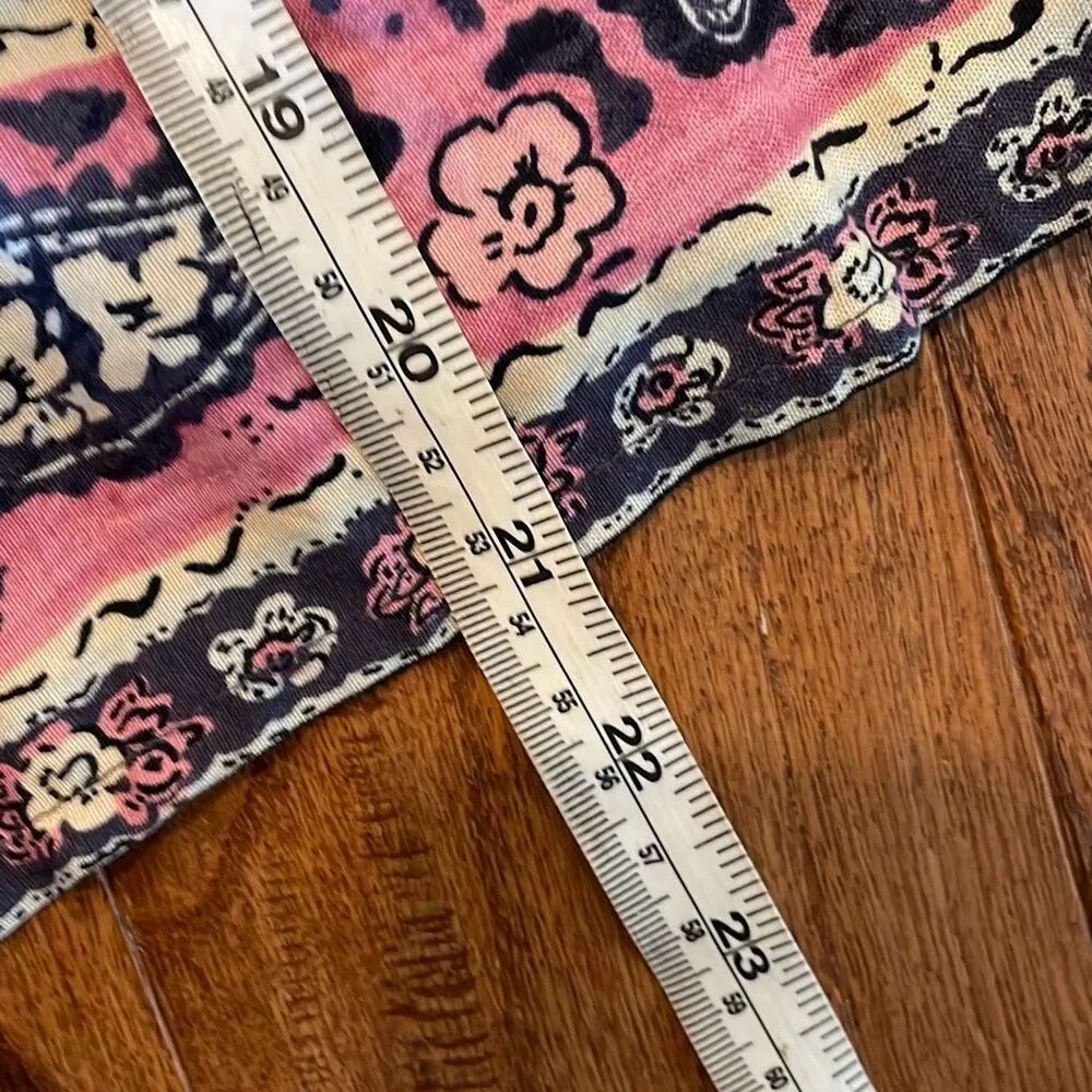 Jessica Simpson smocked block print purple strapless romper XS - Image 4