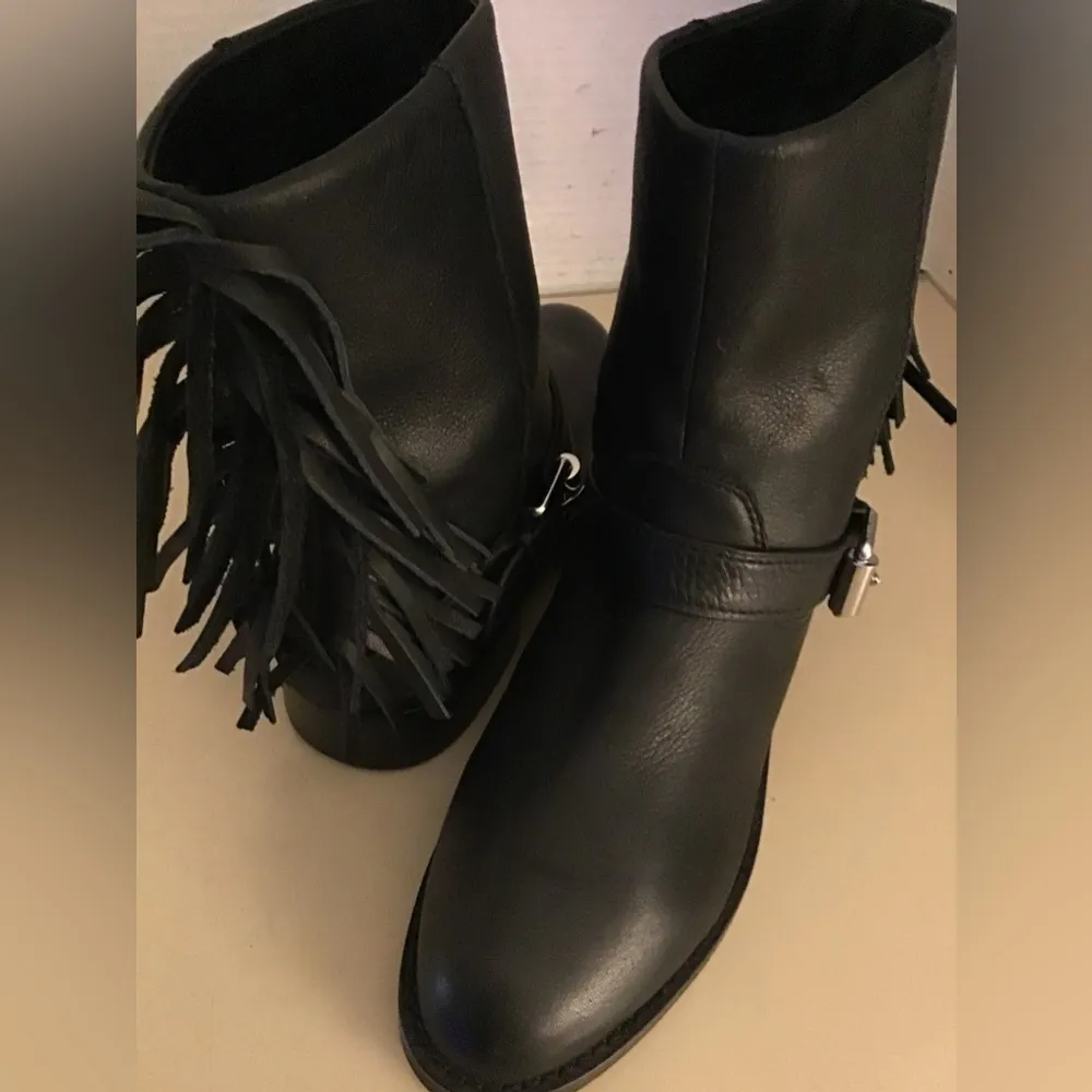 Rebecca Minkoff women black soft leather Sanura fringe boots US 6 - Image 7