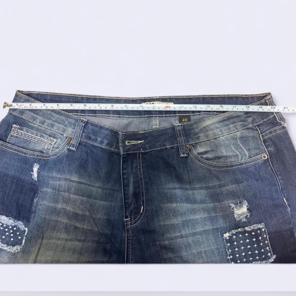 Zco Jeans  Plus Size 20 Boyfriend Patchwork Super Cute Skinny Ankle - Image 4