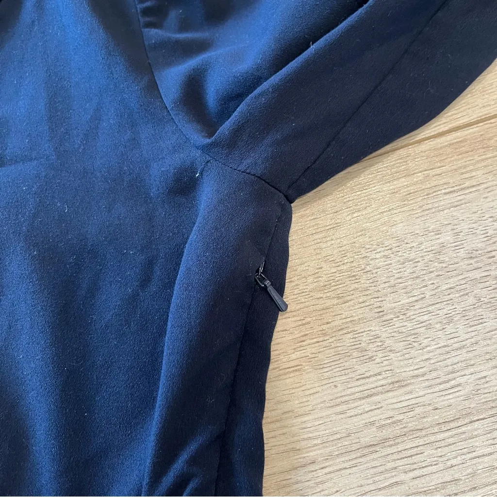 Tory Burch Ariana Tunic Top Navy Blue Embroidered Long Sleeve Size 0 - Image 5