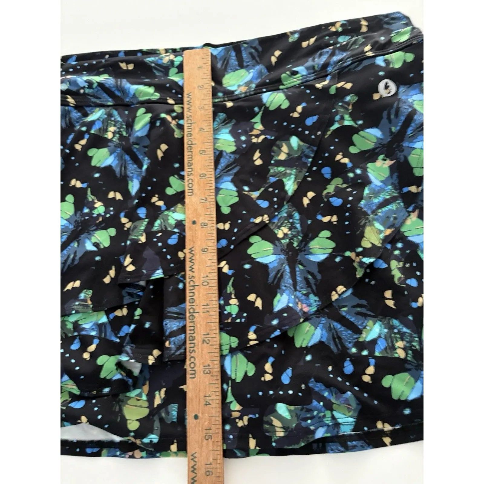 Dona Jo Skort Womens Sz 3 XL Black Blue Green Tiered Pull On Tennis Pickleball - Image 8