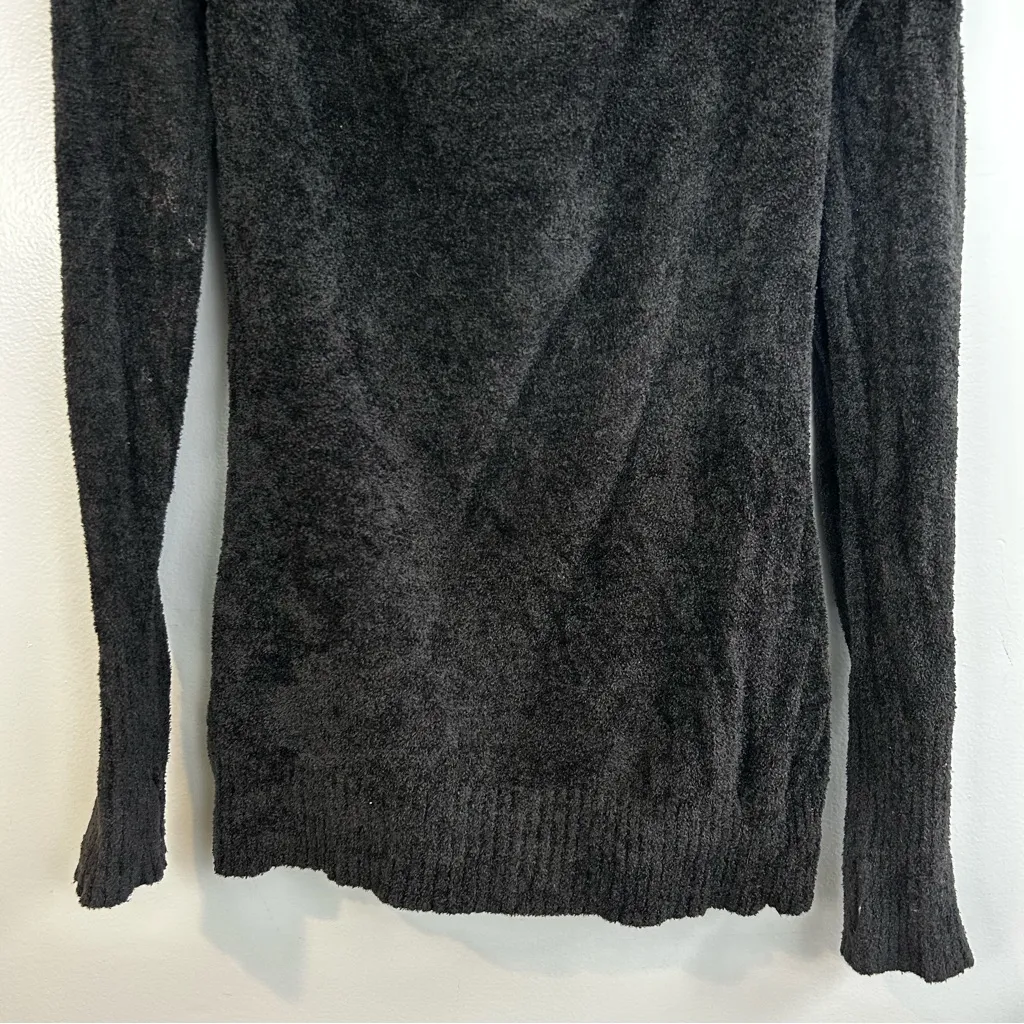 Athleta Cuddle Up Long Sleeve Black Cowl Neck Chenile Sweater Size Medium - Image 9