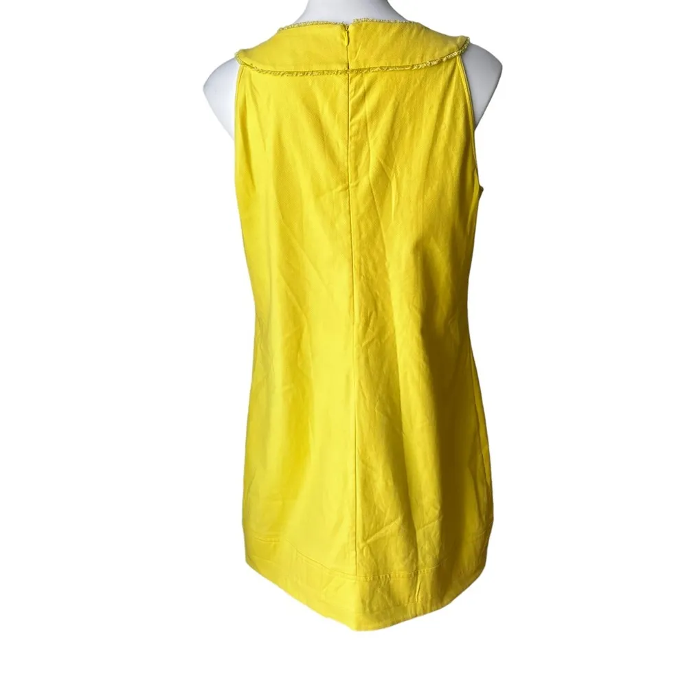 Piazza Sempione Yellow Sleeveless Smock Shift Dress with Front Pleat - Image 2