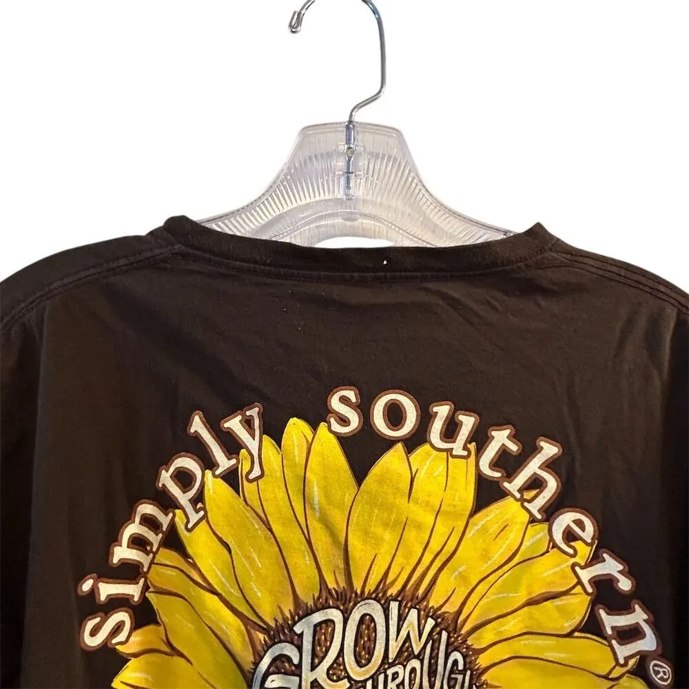 Simply Southern Women's L Brown Sunflower Graphic Long Sleeve T-Shirt - Image 8