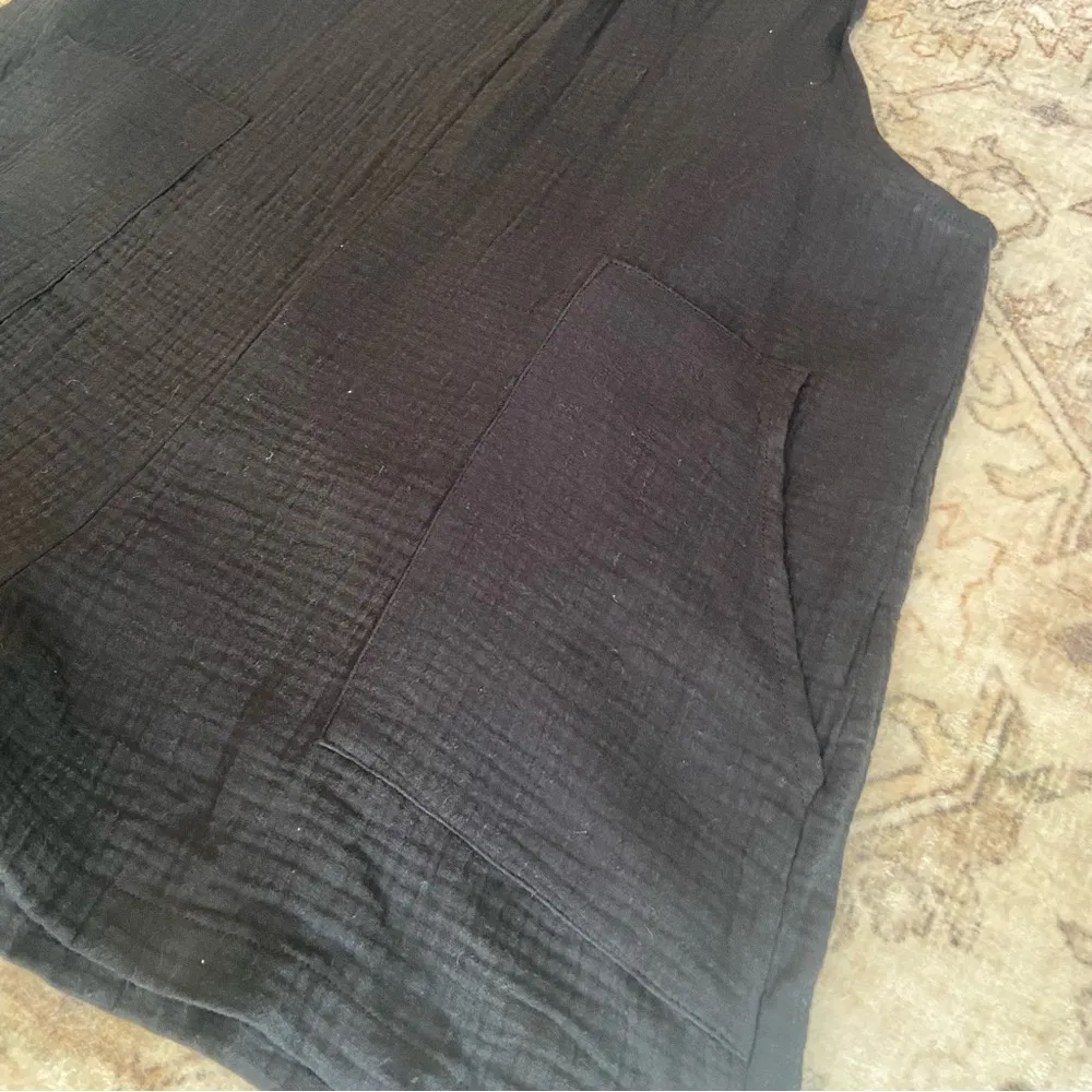 Black Lightweight Adjustable Overall Romper - Image 13