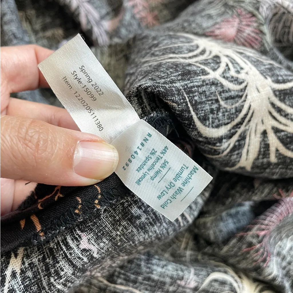 Marine Layer Skirt hemp midi beach wizard print womens Black (size 6) vacation - Image 6