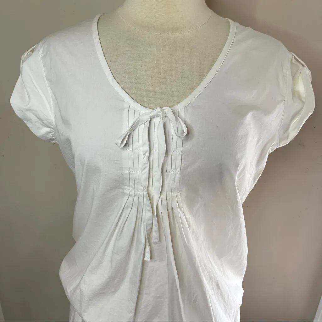 NWT UNITED COLORS OF BENETTON Cotton Poplin Cap Sleeve Mini Dress, Medium - Image 2