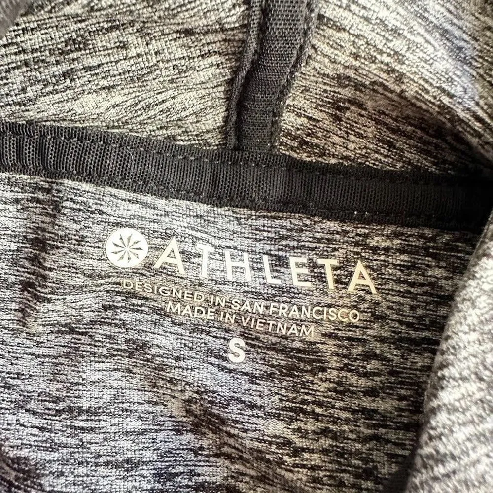 Athleta Uptempo Hoodie Sweatshirt Long Sleeve Thumbhole Grey Heather Size Small - Image 9