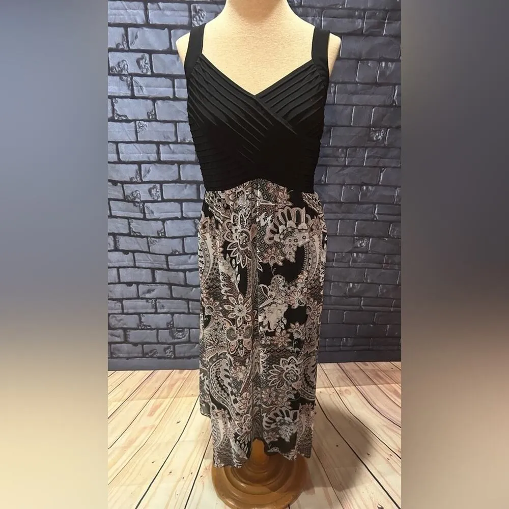 Woman’s Plus size Avenue Maxi Dress, Black top with shark tooth hem Size 18/20 Pink - Image 2