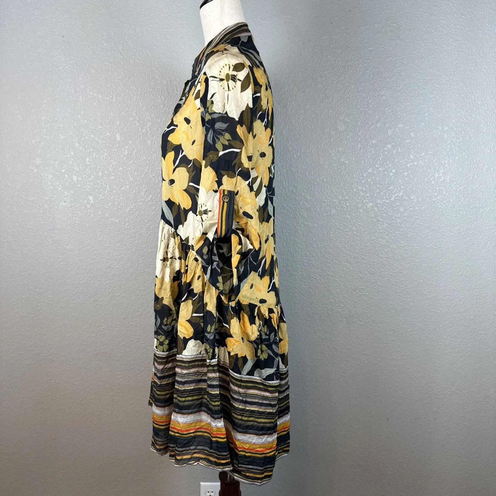 Blank London Womens Be A Good Girl Shirt Dress XS Floral Multicolor 3/4 Sleeve - Image 5