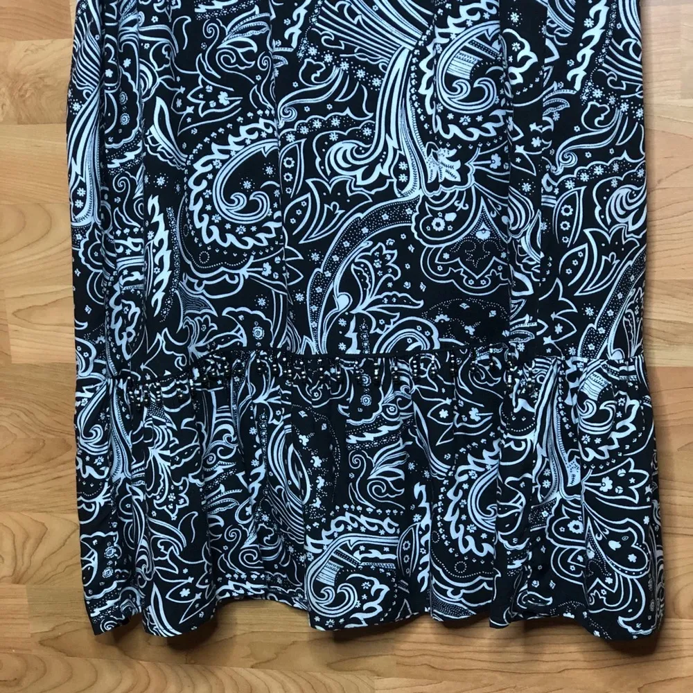 Kim Rogers Large Black & White Beaded Maxi Skirt - Image 3