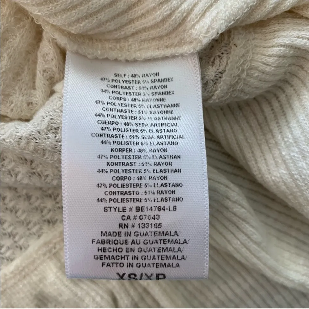 Anthropologie Eri + Ali Cream Waffle Knit Peplum Top XS - Image 12